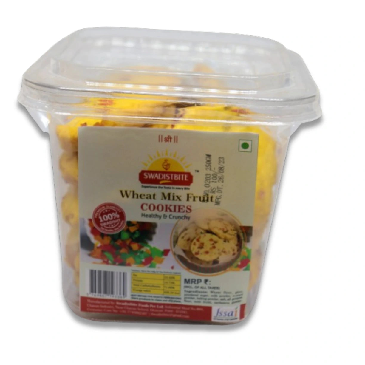Wheat Mix Fruit Cookies |Delicious & Healthy| Eggless & 100% Natural ,Buy Online (250 Gram)