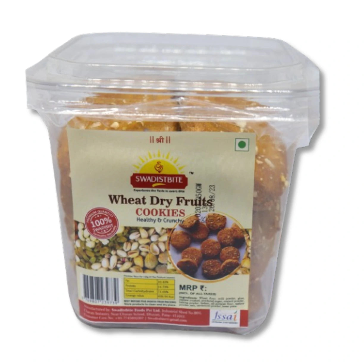 Wheat Dry Fruit Cookies | Eggless & Crunchy| Delicious ,Natural-Buy Online (250 Gram)